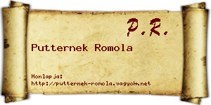 Putternek Romola névjegykártya